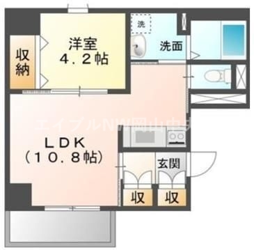 岡山市北区春日町のマンションの間取り