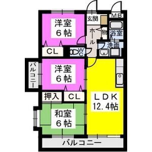 ※シャトレ弐番館の間取り