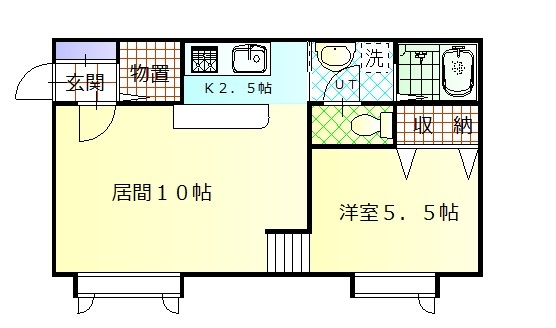 旭川市東六条のアパートの間取り