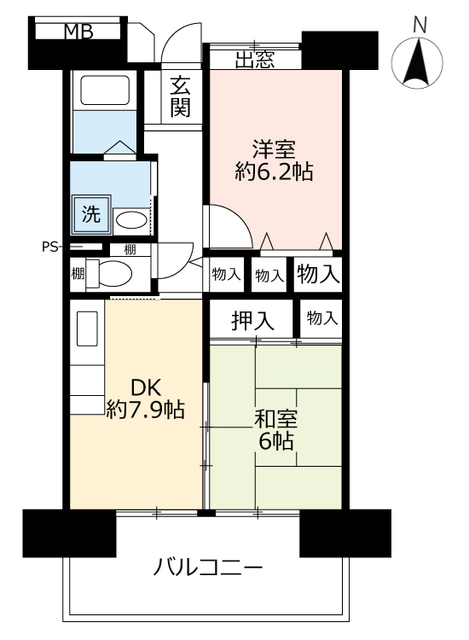 ＵＲアーバンラフレ鳩岡の間取り