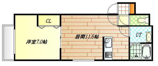 旭川市永山九条のアパートの間取り