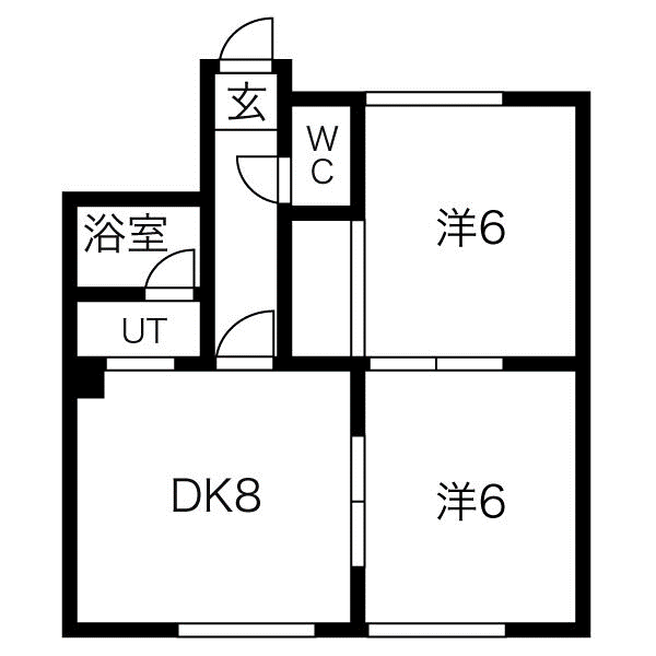 小樽市新光のアパートの間取り