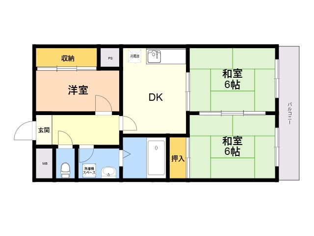 周船寺アラモードの間取り