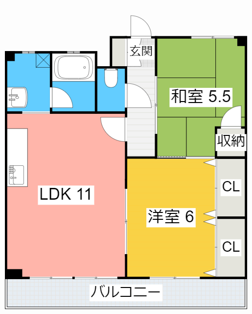 安城市法連町のマンションの間取り