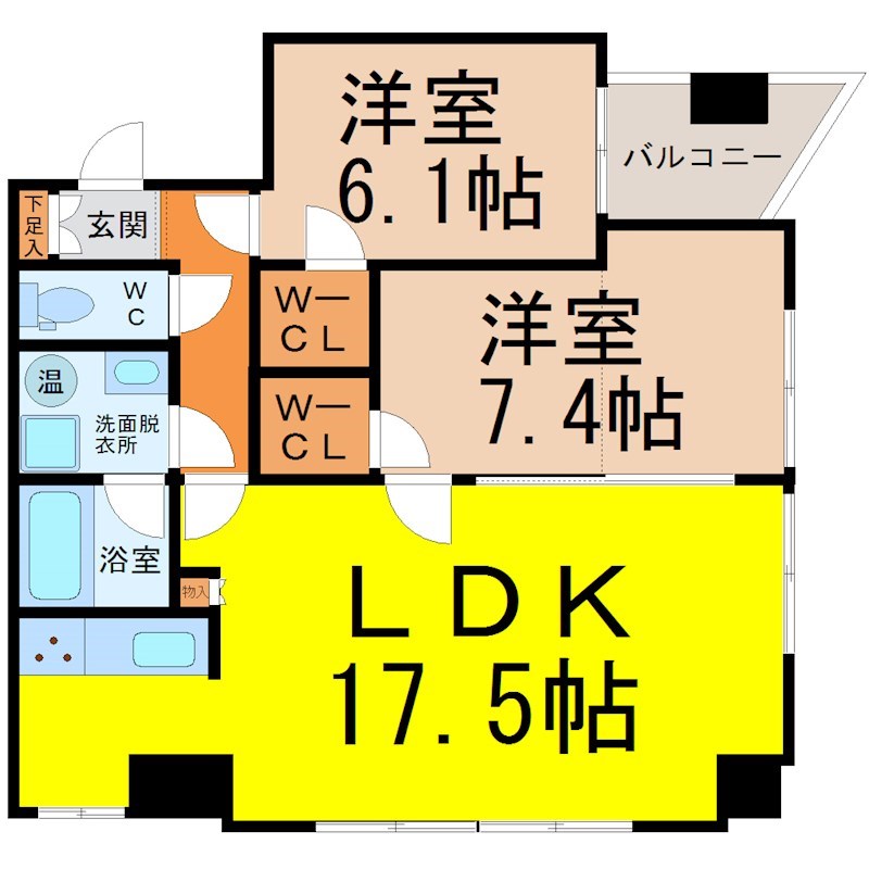 名古屋市中区富士見町のマンションの間取り