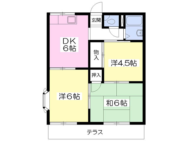 仙台市太白区西中田のアパートの間取り