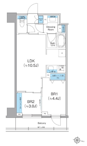 大田区仲池上のマンションの間取り