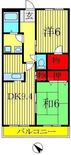 柏市花野井のマンションの間取り