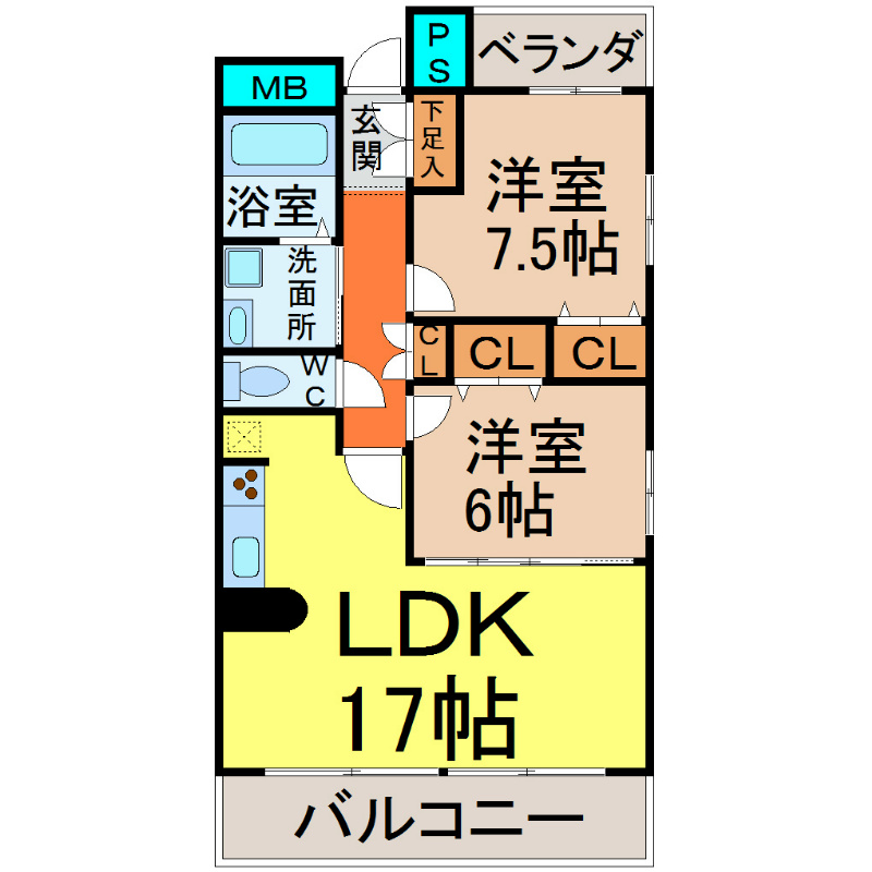 名古屋市中川区松重町のマンションの間取り