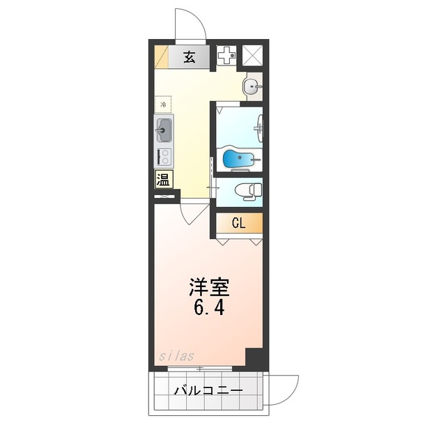 大阪市住吉区東粉浜のマンションの間取り