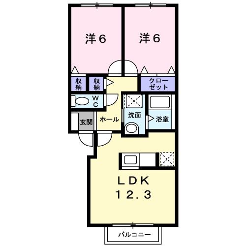 旭川市東光七条のアパートの間取り