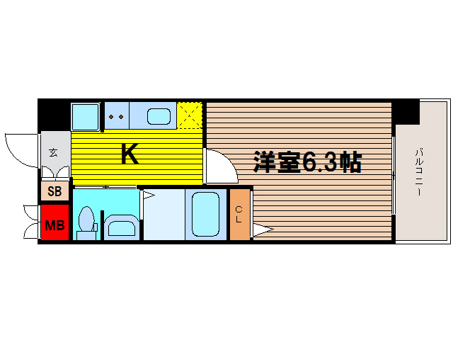 大阪市北区扇町のマンションの間取り