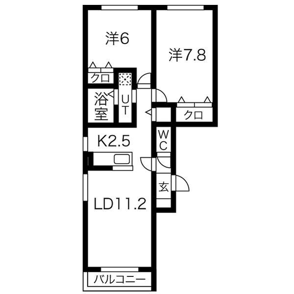 札幌市中央区南二十条西のマンションの間取り