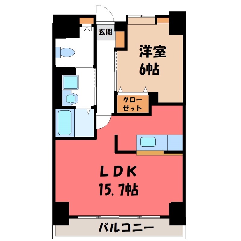 古河市本町のマンションの間取り