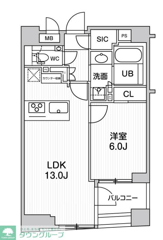 中央区日本橋堀留町のマンションの間取り