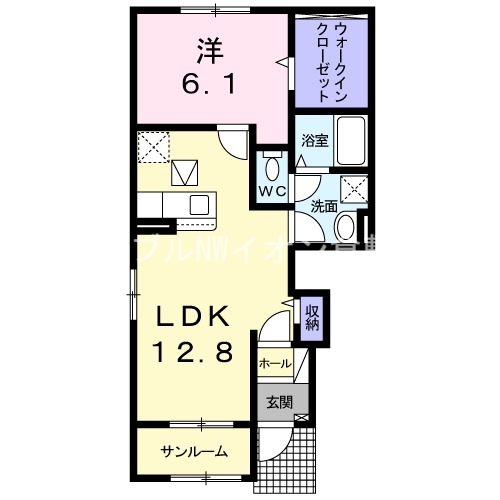 浅口市金光町占見新田のアパートの間取り