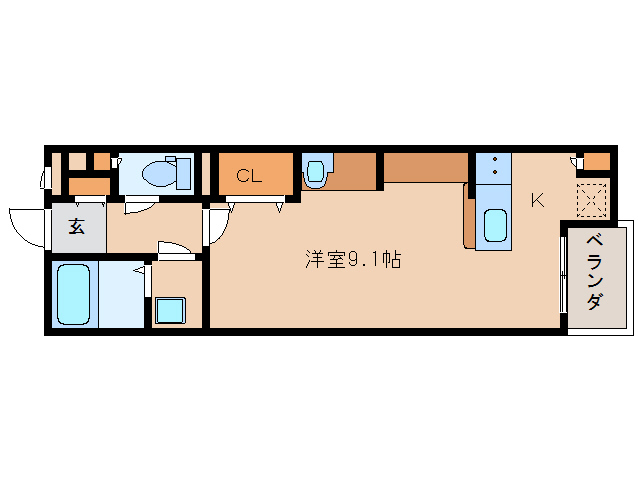 生駒市壱分町のアパートの間取り