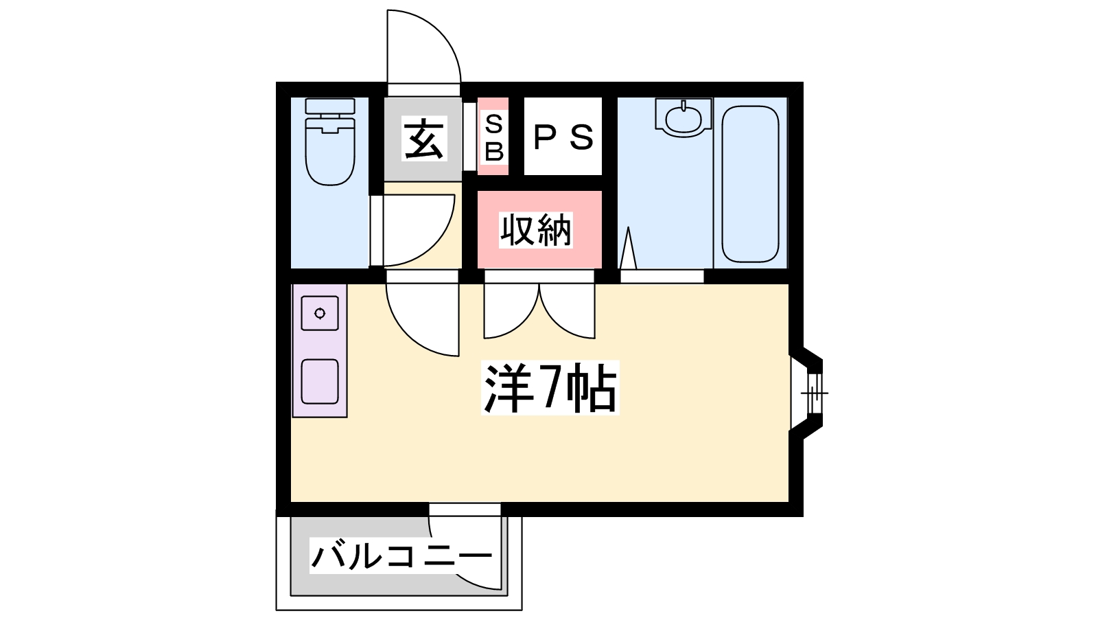 姫路市山野井町のアパートの間取り