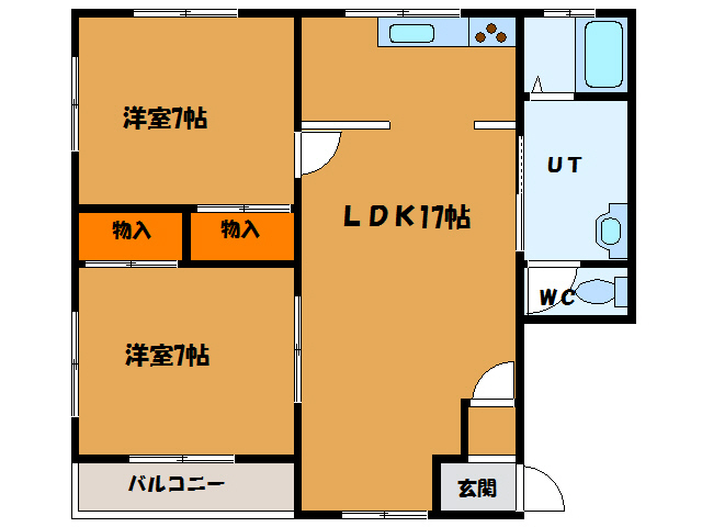 北海道北斗市久根別１（アパート）の賃貸物件の間取り