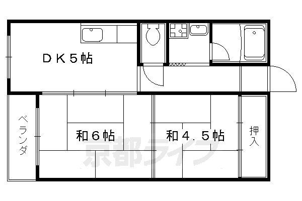 京都市中京区壬生西大竹町のマンションの間取り