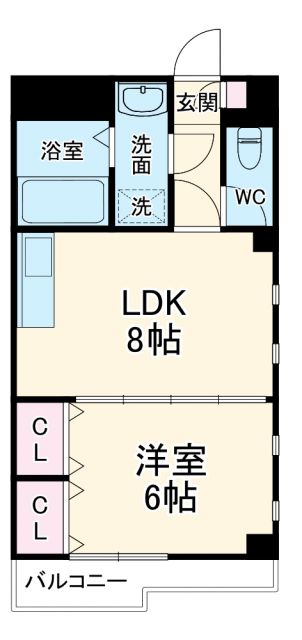 岡崎市伝馬通のマンションの間取り