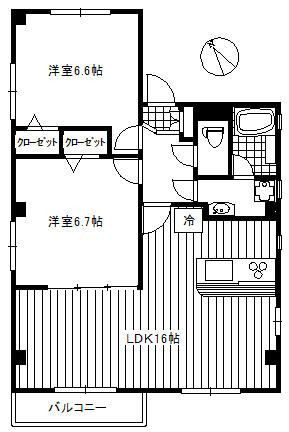 プティシェーヌ茗荷谷の間取り