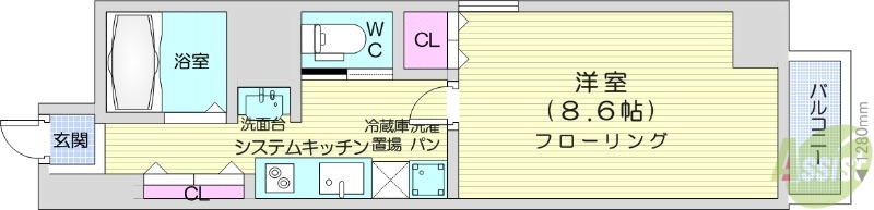 仙台市青葉区一番町のマンションの間取り