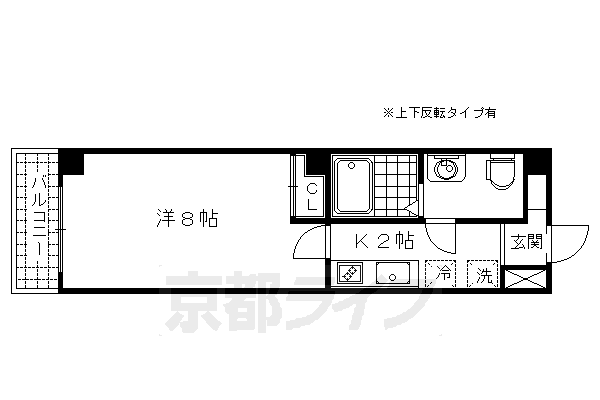 京都市中京区壬生坊城町のマンションの間取り