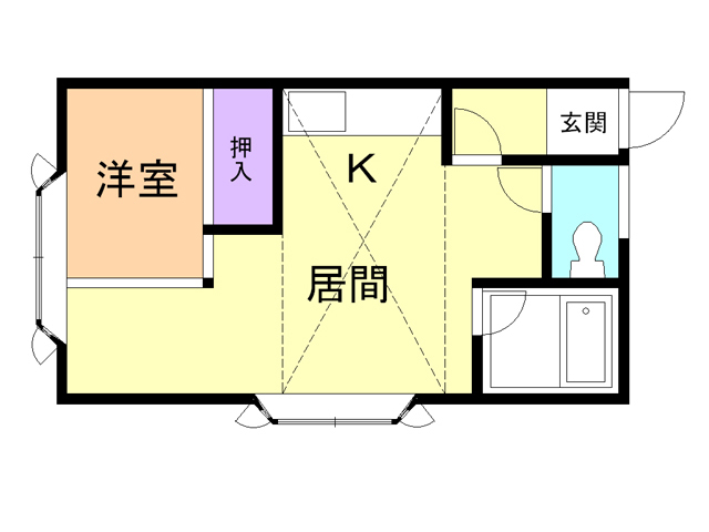 苫小牧市栄町のアパートの間取り