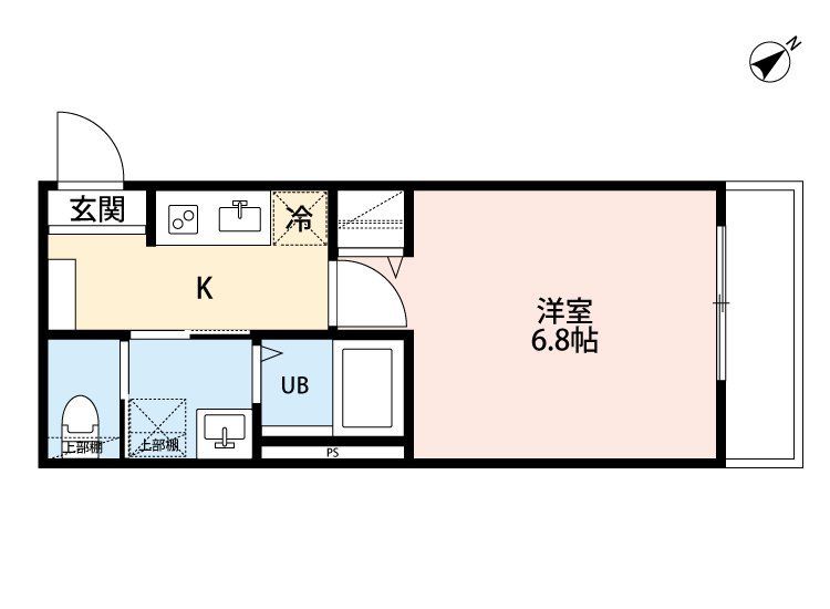 千葉市稲毛区稲毛のアパートの間取り