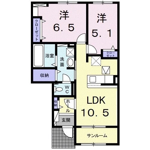 佐賀市大和町大字久池井のアパートの間取り