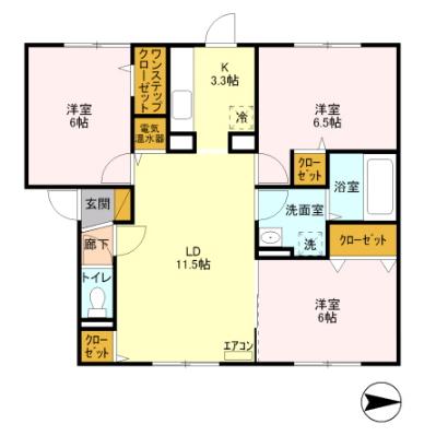 函館市桔梗のアパートの間取り