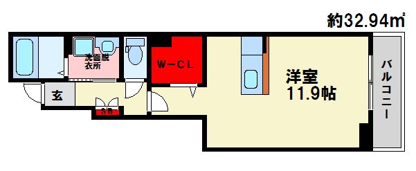 福岡市南区弥永のアパートの間取り