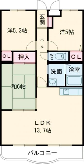 ベルメゾン網川原の間取り