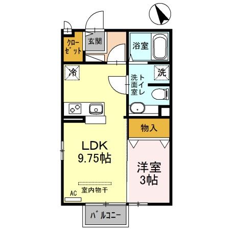 太田市東新町のアパートの間取り