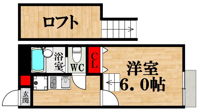 大阪市住之江区安立のアパートの間取り