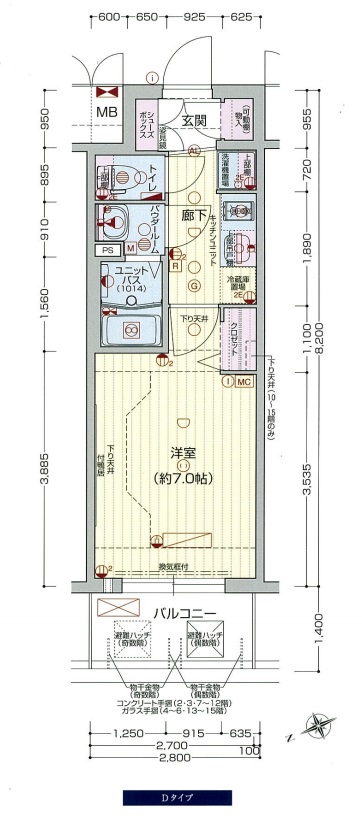 【大阪市西区九条のマンションの間取り】