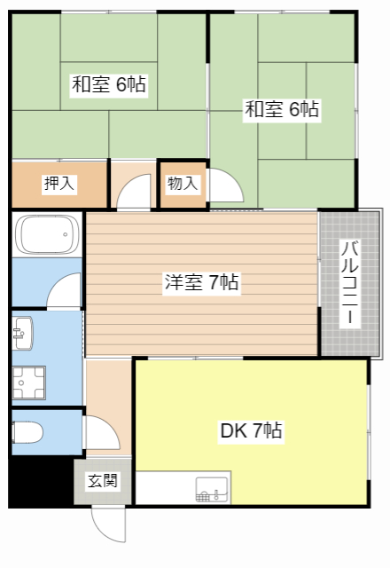 甲賀市水口町東名坂のマンションの間取り