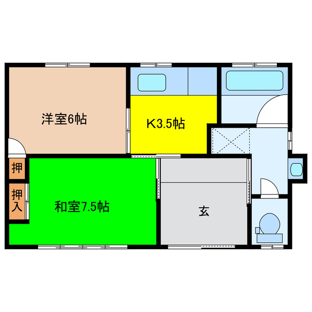 羽島市正木町曲利のアパートの間取り