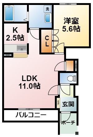 八街市八街のアパートの間取り