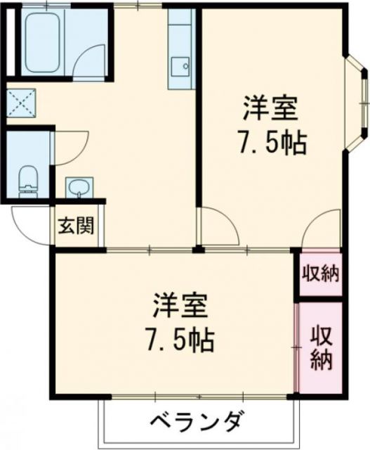 みどり市笠懸町鹿のアパートの間取り