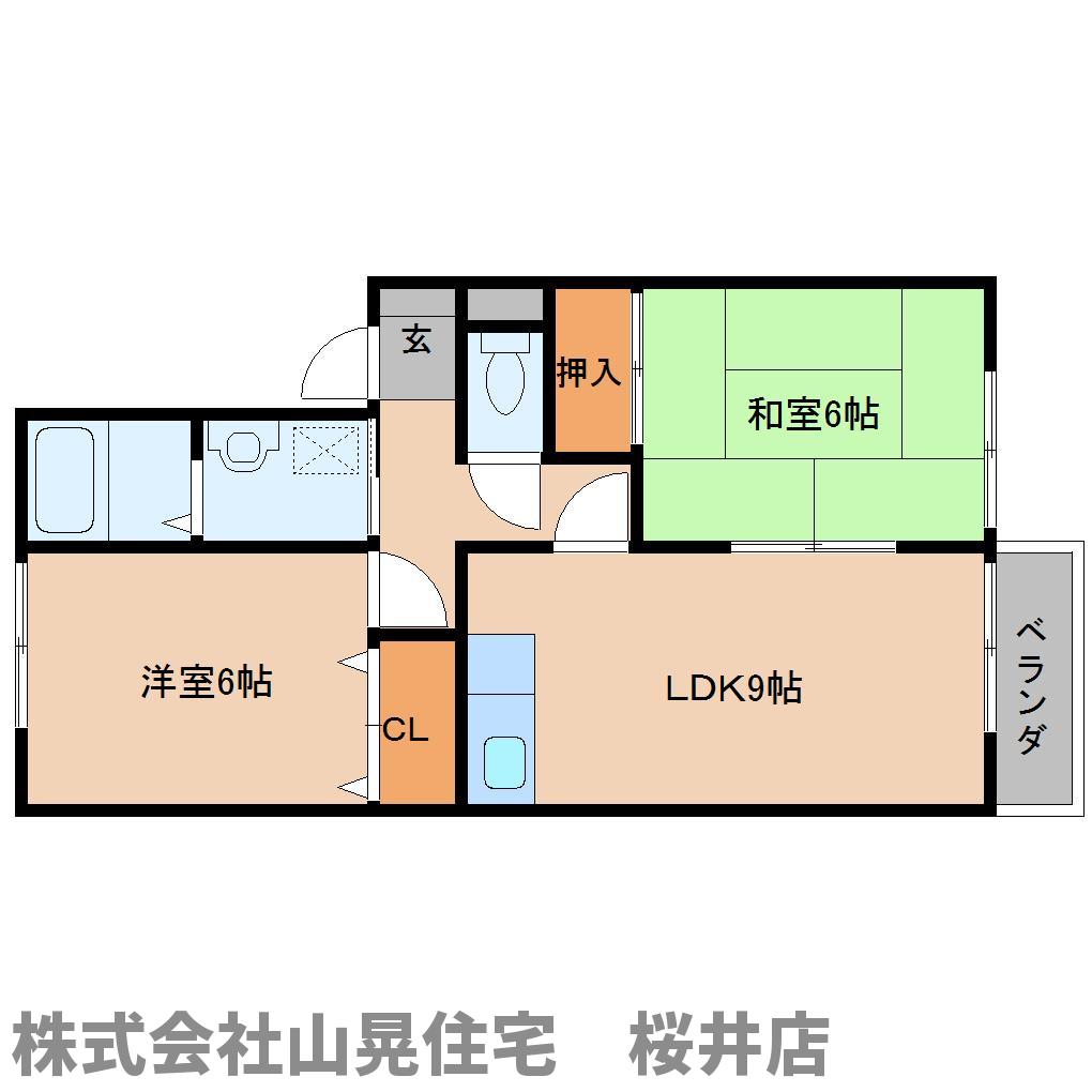 宇陀市榛原萩原のアパートの間取り