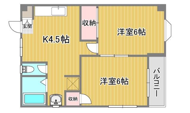 千葉市中央区神明町のマンションの間取り