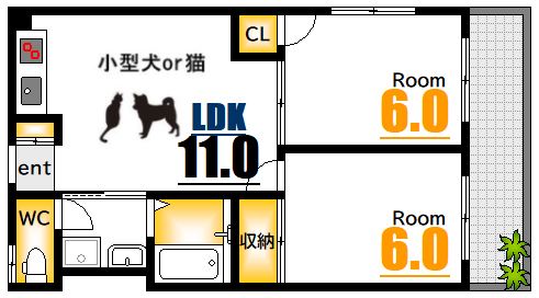 広島市西区観音町のマンションの間取り