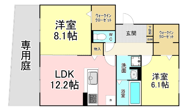 【Ｄ－ＲＯＯＭ中井の間取り】