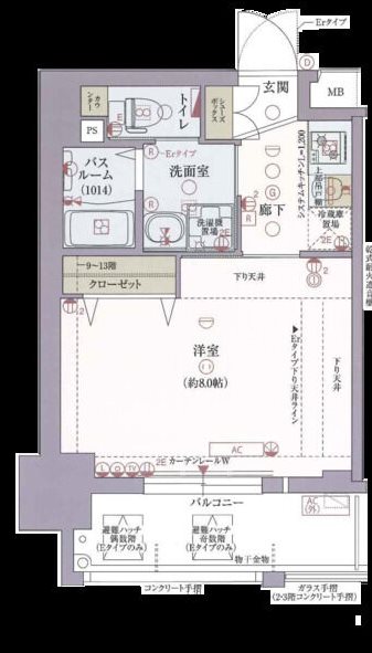 大阪市西区江戸堀のマンションの間取り