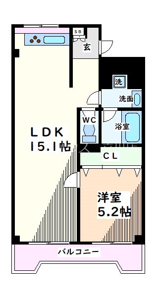 立川市高松町のマンションの間取り