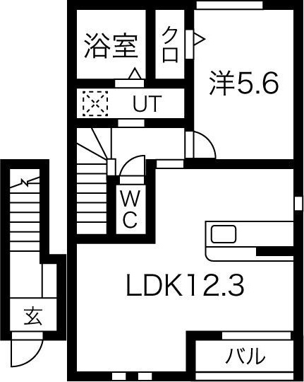 北上市大堤東３丁目築2年の間取り