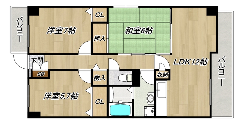 プレミール和白丘の間取り