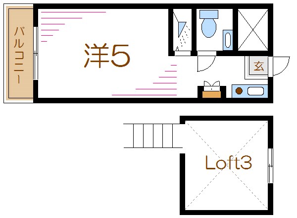 江戸川区篠崎町のアパートの間取り